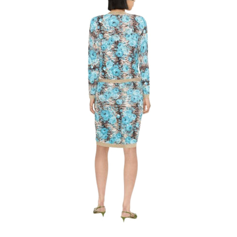 Blugirl by Blumarine Cardigan Cardigan Donna con stampa floreale Turchese P24-BLUGIRLRA4007MA65E-N9208-S - Francavilla Moda